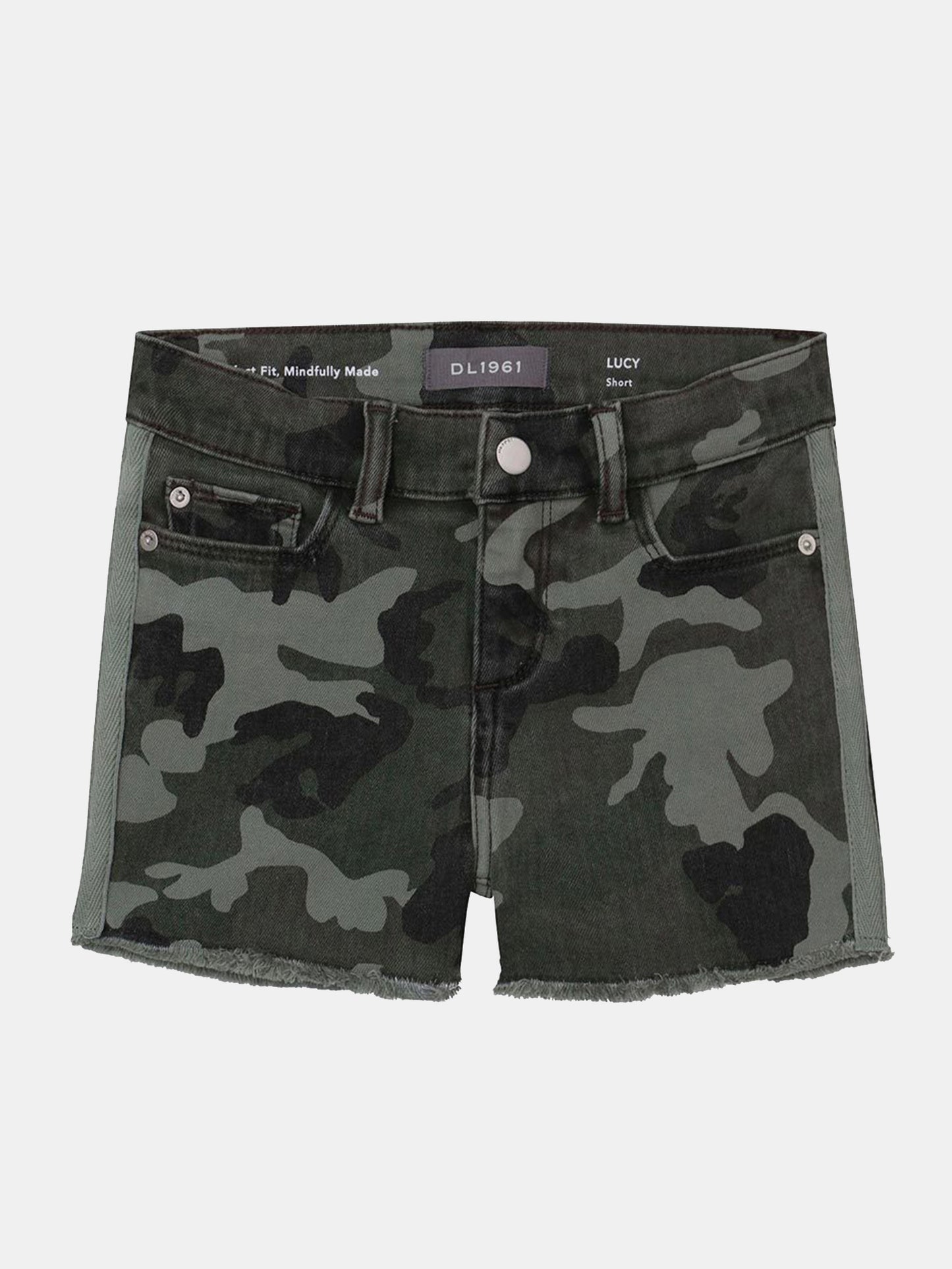 DL1961 Girls' Lucy Sage Camo Cut Off Short - Saint Bernard
