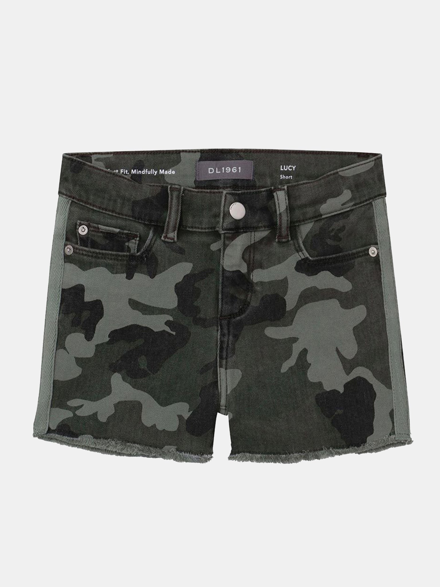 DL1961 Girls' Lucy Sage Camo Cut Off Short - Saint Bernard