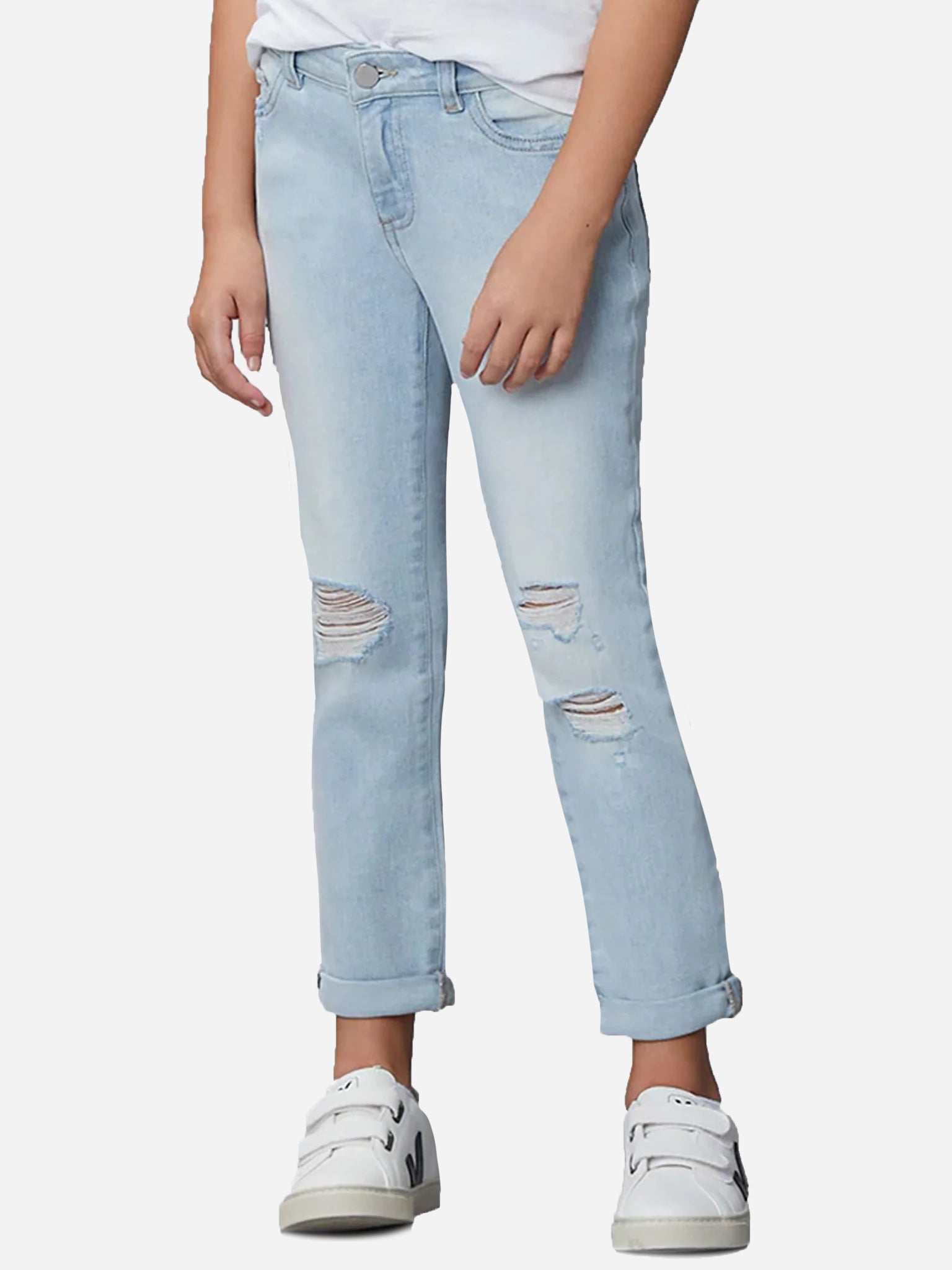 DL1961 Girls' Harper Boyfriend Straight Jean - Saint Bernard