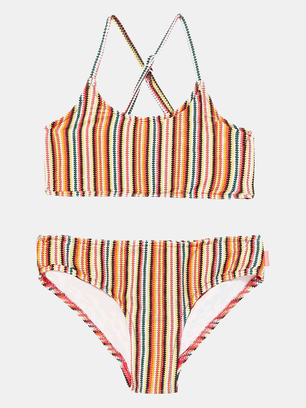 Seafolly Girls' 80s Geo Stripe Tankini Set - Saint Bernard