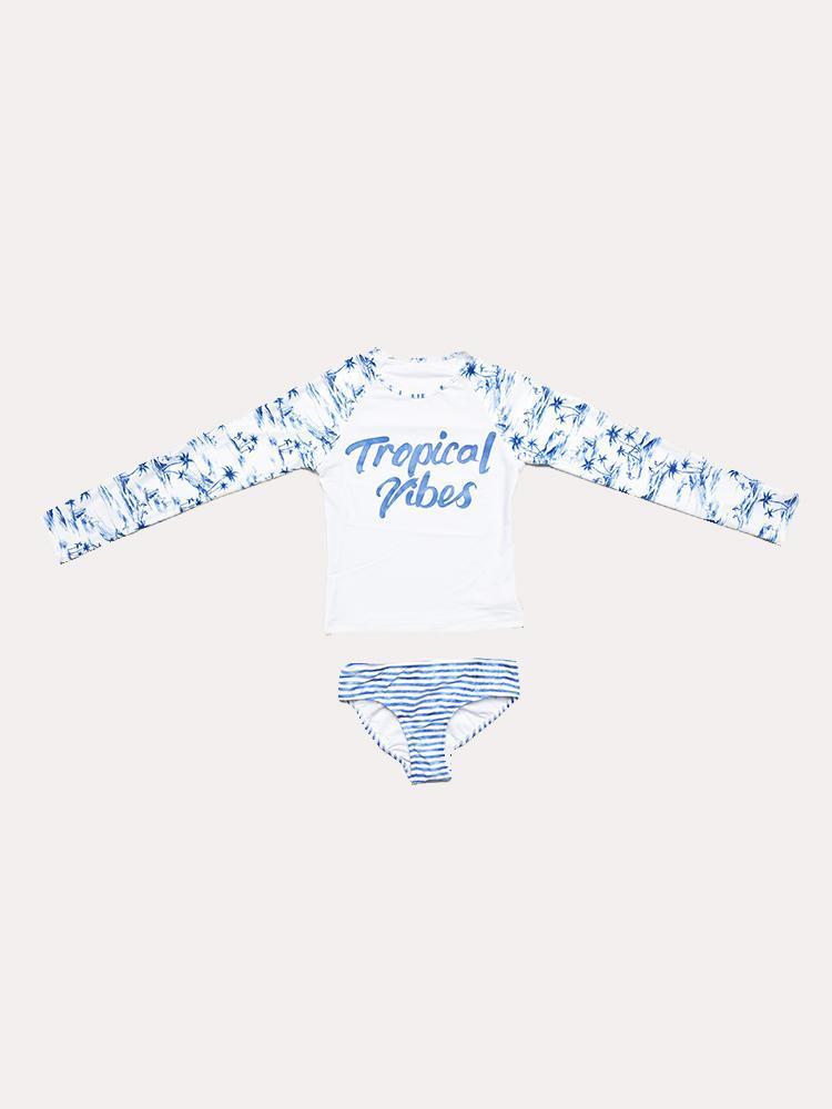 Seafolly Girl's Tropical Vibes Long Sleeve Surf Set - Saint Bernard