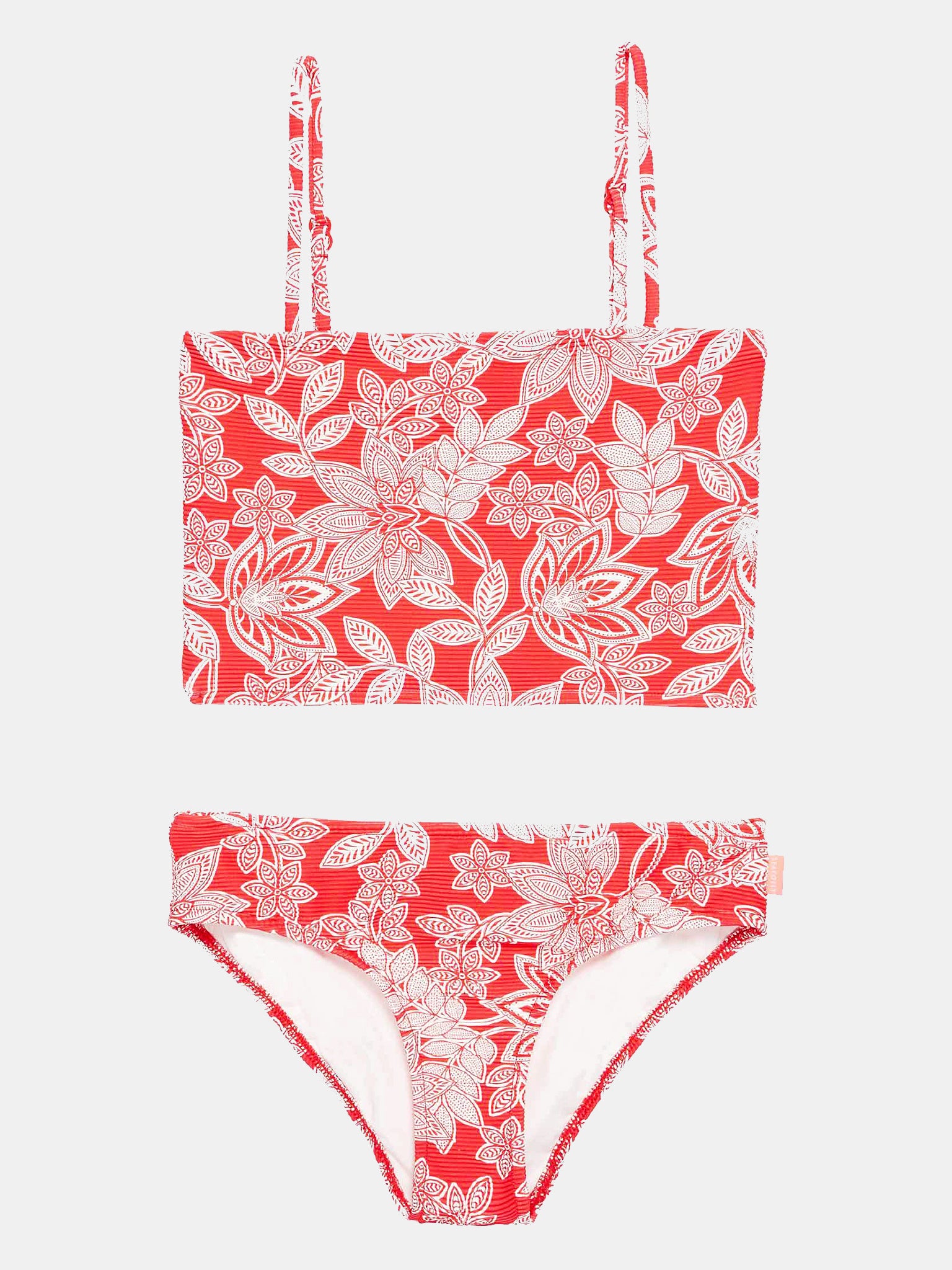 Seafolly Girls' Tropo Loco Ribbed Tube Tankini Set - Saint Bernard