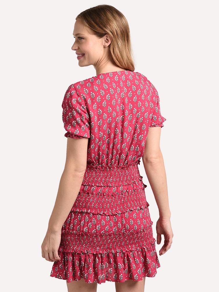 olivaceous pink floral dress EUC Pink/purple Floral Olivaceous Dress size LG