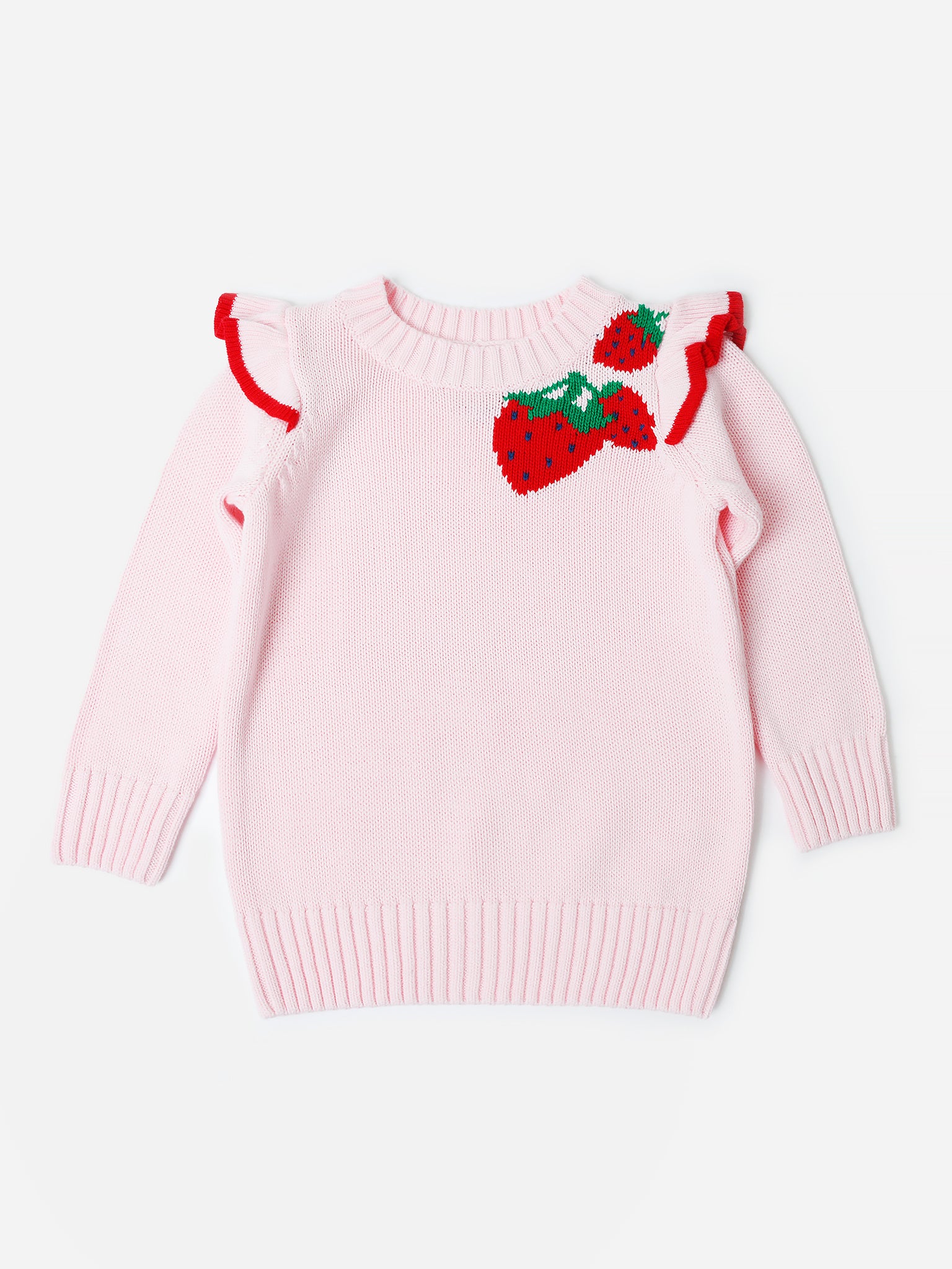 Classic Prep Girls' Caroline Strawberry Intarsia Sweater - Saint Bernard