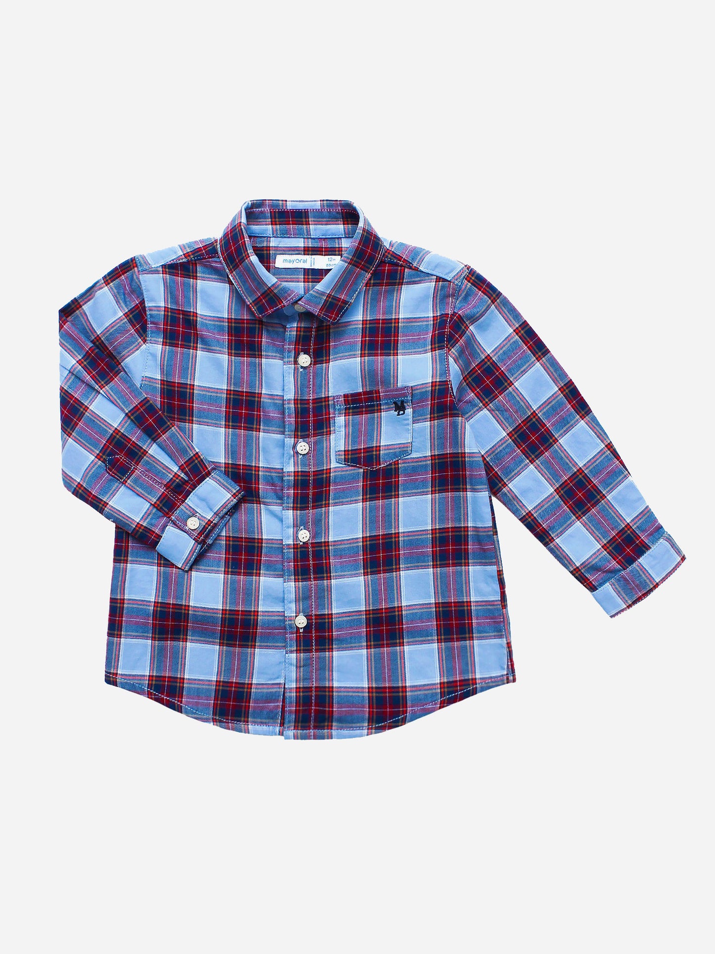 Mayoral Kids' Long Sleeve Checkered Shirt - Saint Bernard