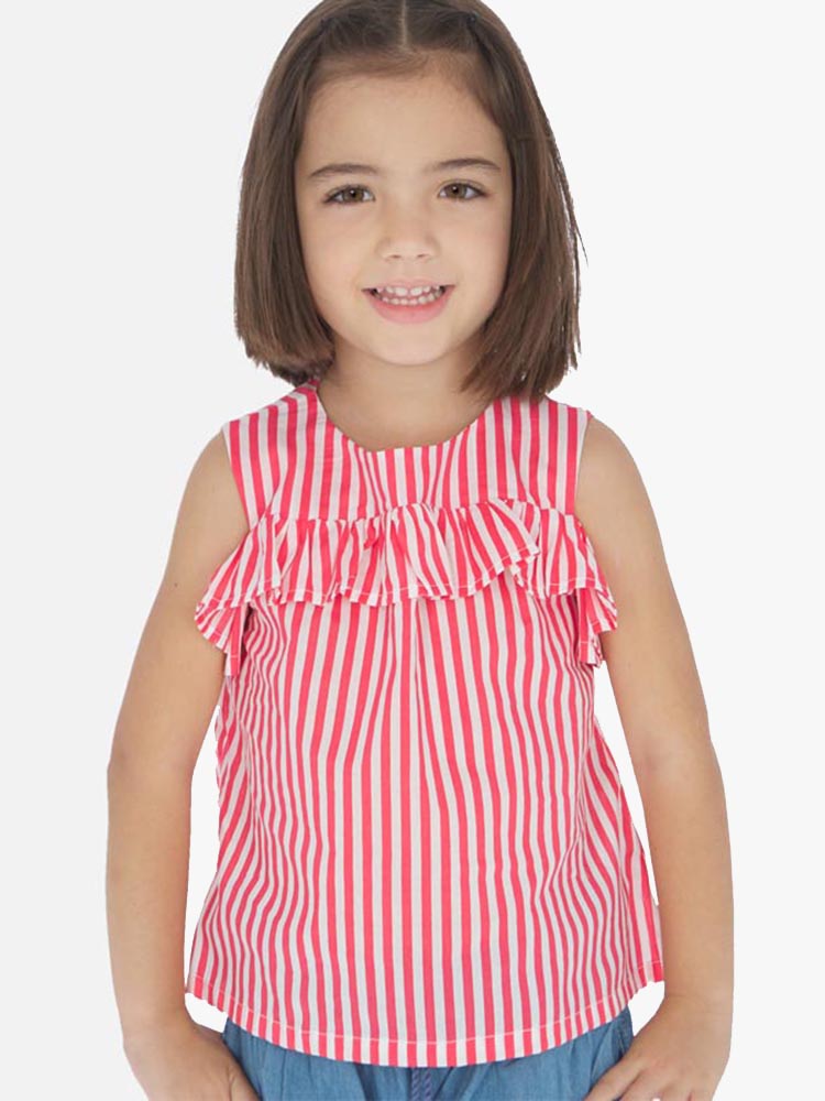 Mayoral Little Girls' Loose Stripes Shirt - Saint Bernard