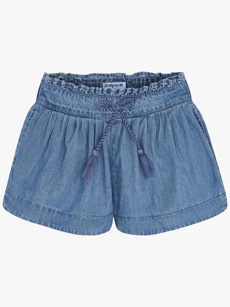 Mayoral Little Girls' Tassel Front Jean Shorts - Saint Bernard