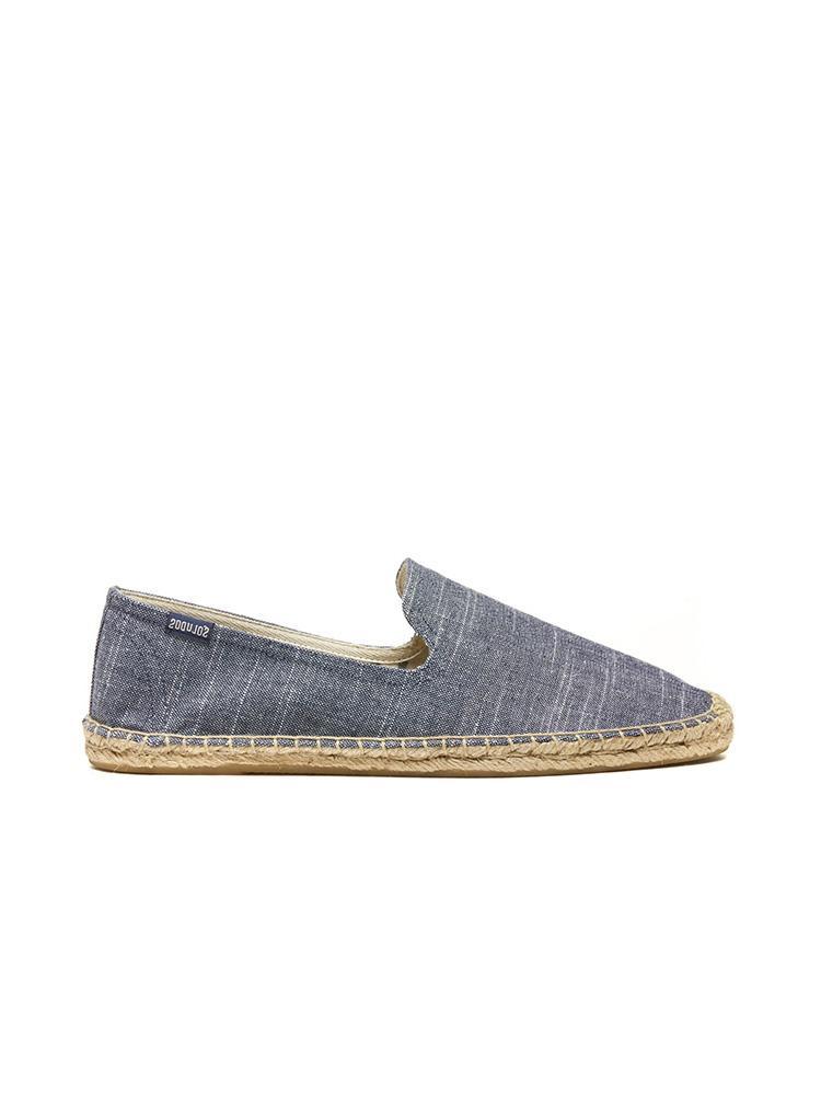 Soludos Men's Linen Natural Stripe Smoking Slipper - Saint Bernard