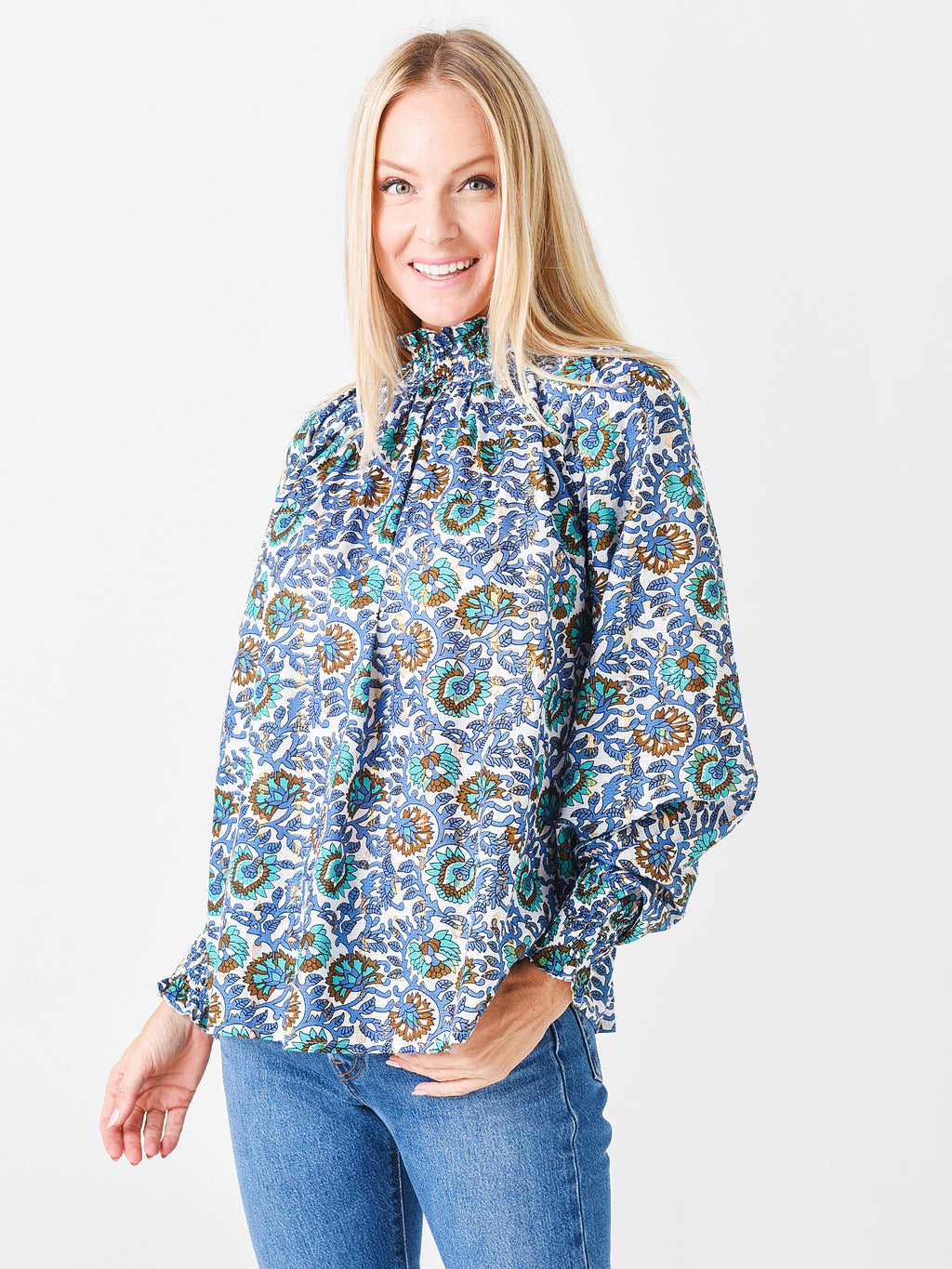 Oliphant Women's High Neck Blouse - Saint Bernard