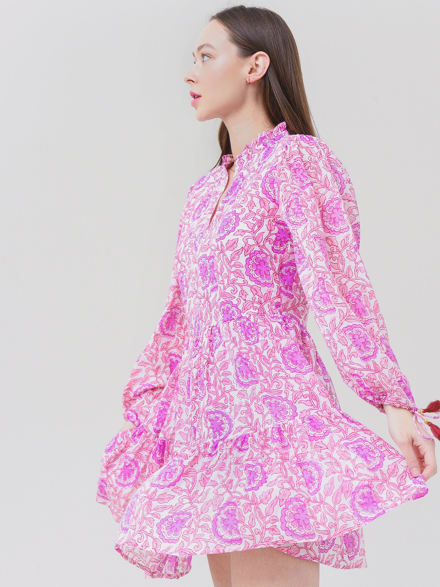 Oliphant Women's Long Sleeve Yoke Dress