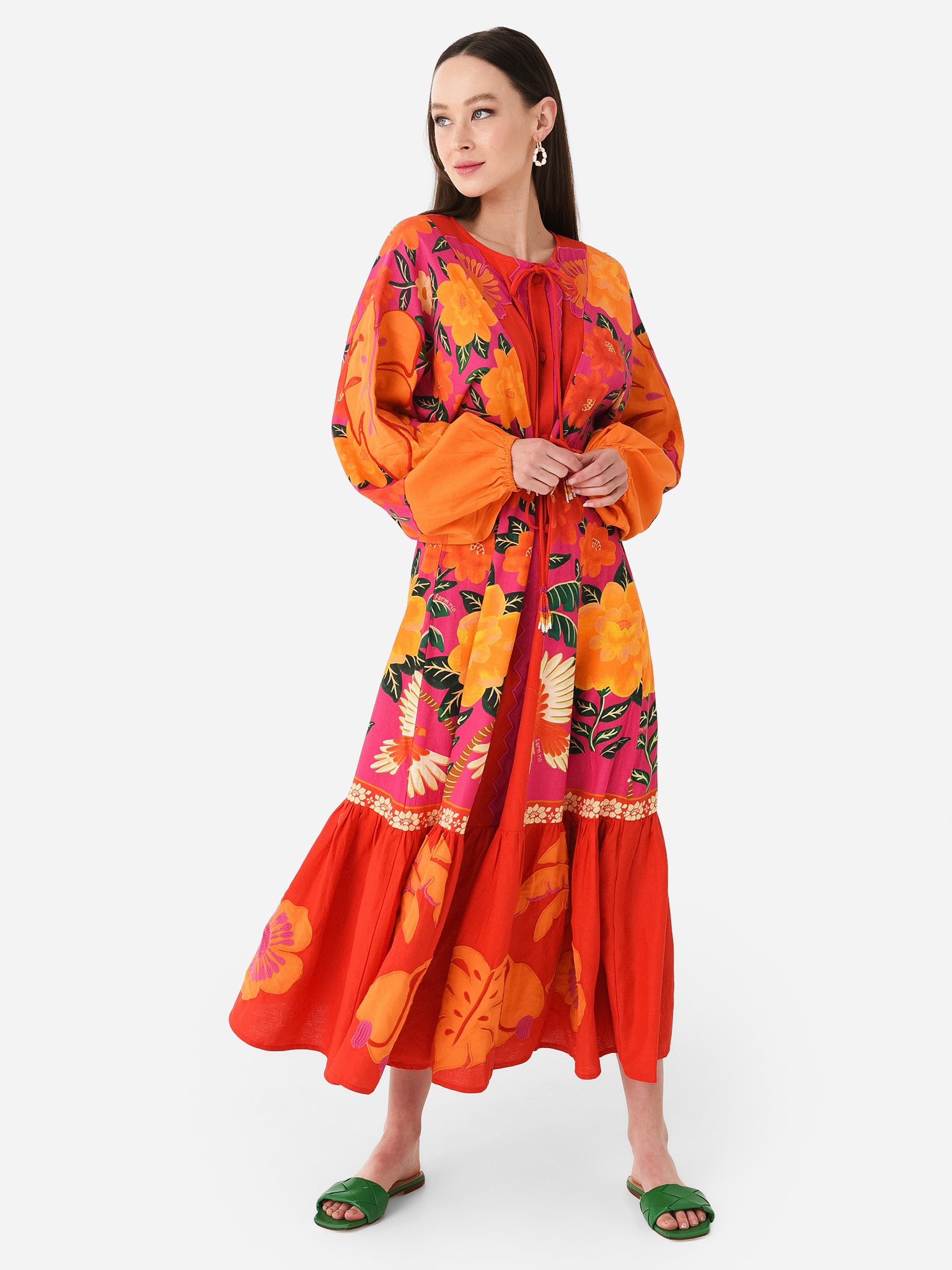 Farm Rio Women's Sunset Patchwork Maxi Dress - Saint Bernard