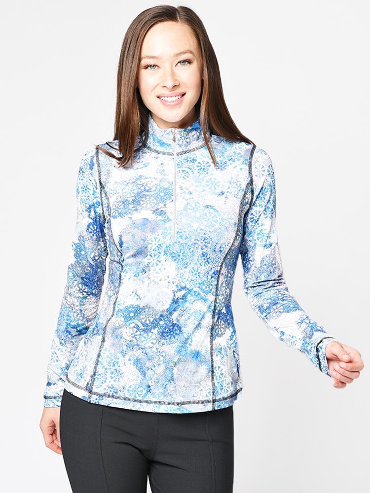 Sno Skins Women’s Micro Fiber ½ Zip Neck Top - Saint Bernard
