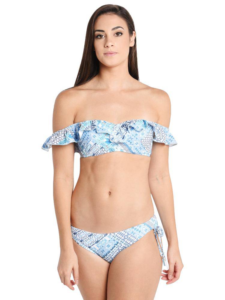 Seafolly Lola Cold Shoulder Baneau Bikini Top - Saint Bernard