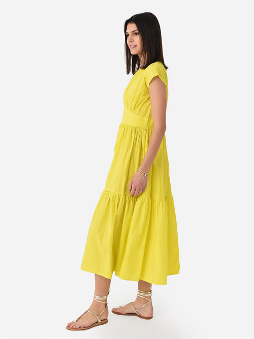 Oliphant Women's Cap Sleeve Midi Dress