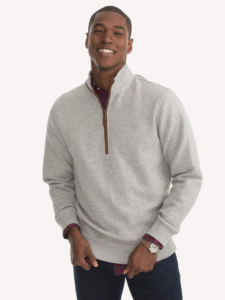 Southern Tide Men's Sundown Quilted Quarter Zip Pullover - Saint Bernard