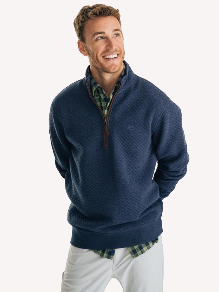 Southern Tide Men's Sundown Quilted Quarter Zip Pullover - Saint Bernard