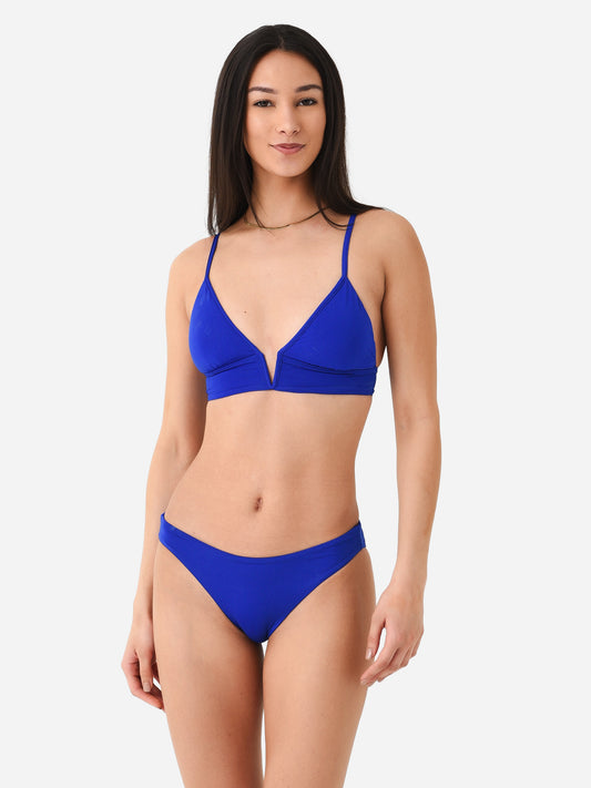 Maaji Women's Cobalt Blue Parade Long Line Triangle Bikini Top