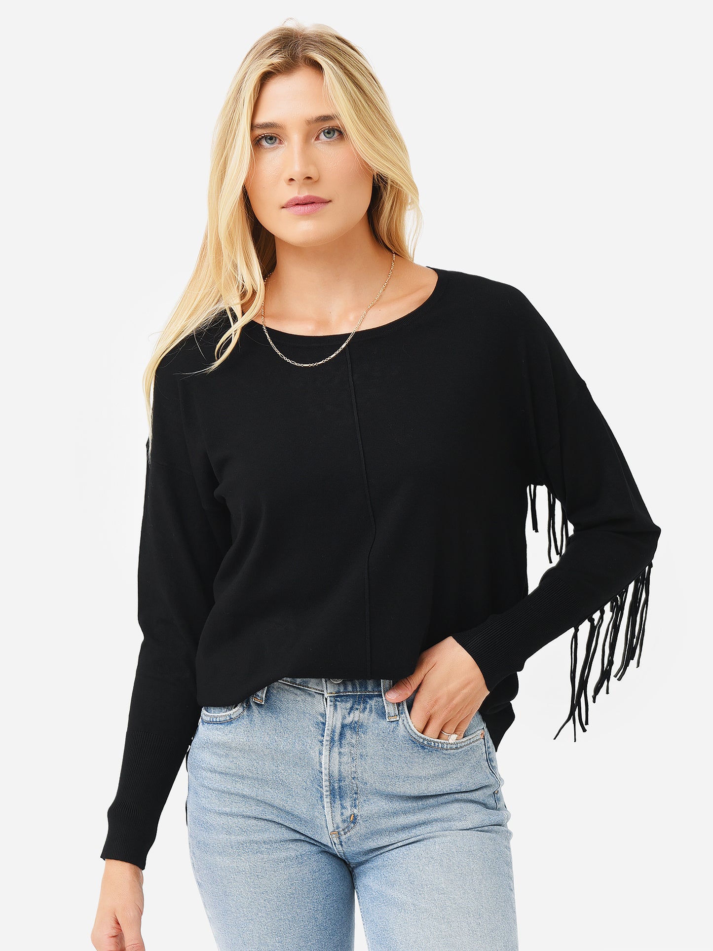 J Society Women's Fringe Sweater - Saint Bernard