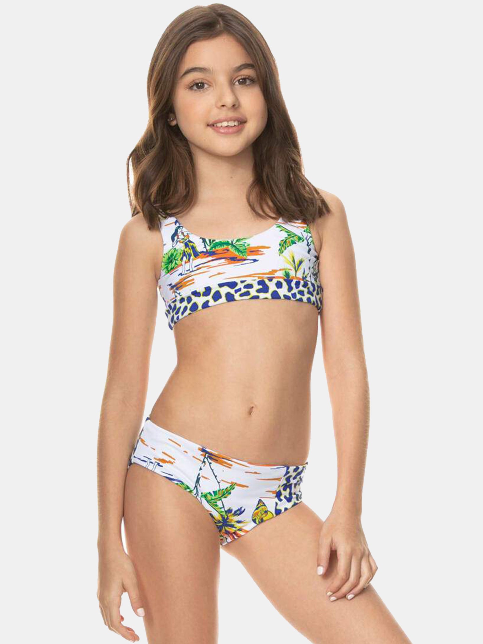 Maaji Girls' Enchanted Magnolia Manie Bikini Set - Saint Bernard