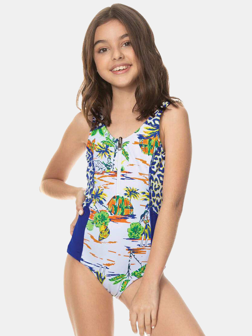 Maaji Girls' Pooltastic Terra One-Piece Swimsuit - Saint Bernard