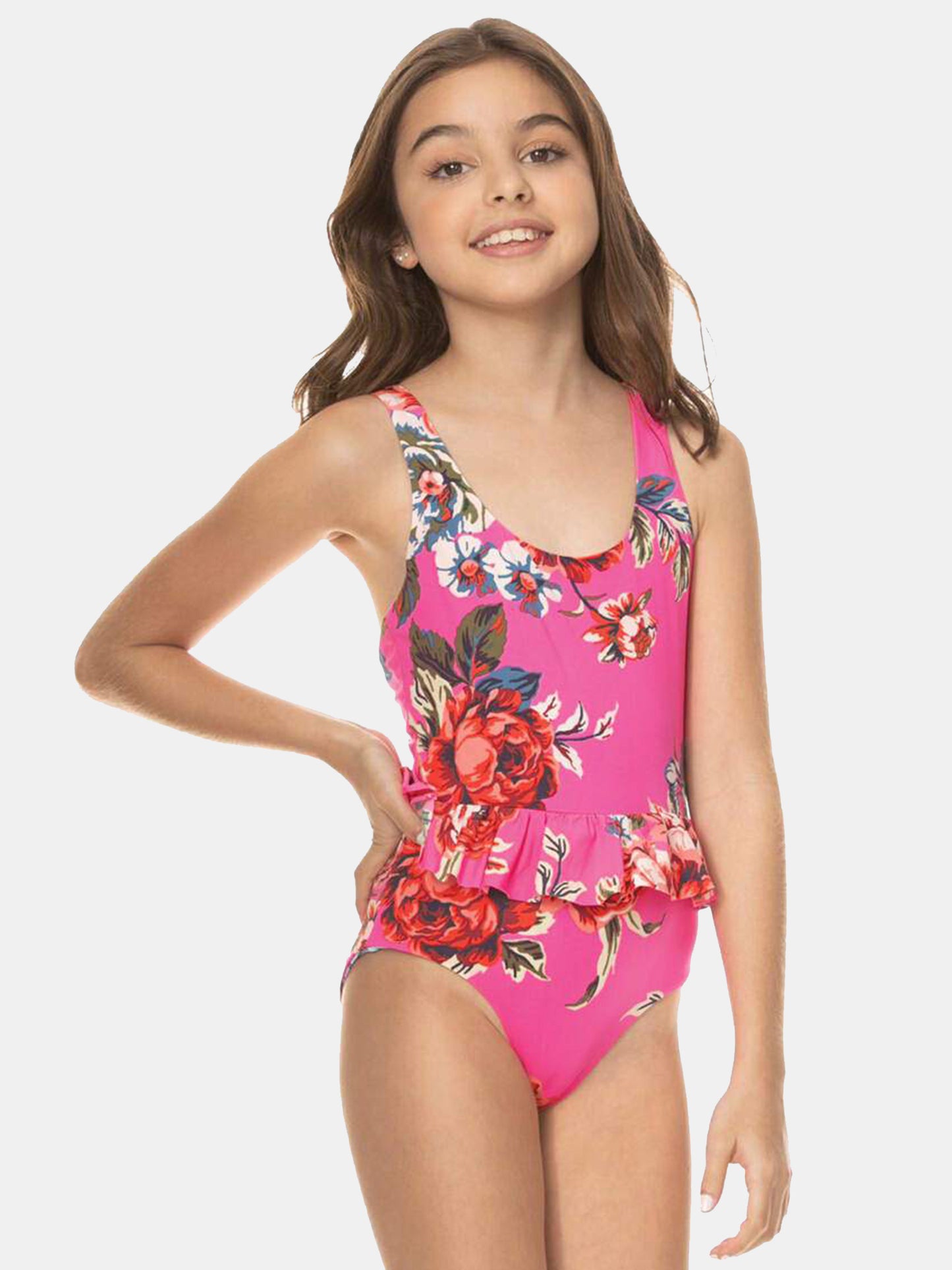 Maaji Girls' Pinkish Labyrinth Jasmin One-Piece Swimsuit - Saint Bernard