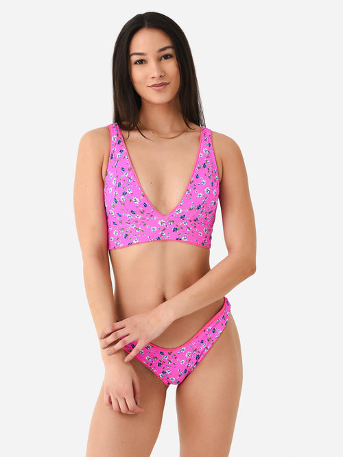 Maaji Women's Hot Fuchsia Paradise Long Line Triangle Bikini Top
