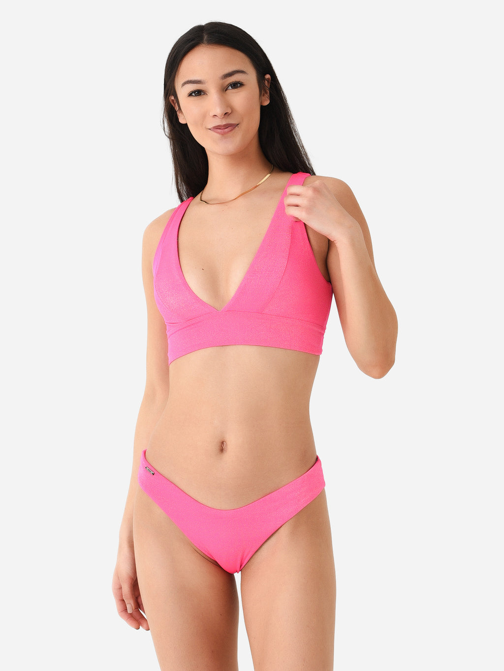 Maaji Women's Hot Fuchsia Paradise Long Line Triangle Bikini Top - Saint Bernard