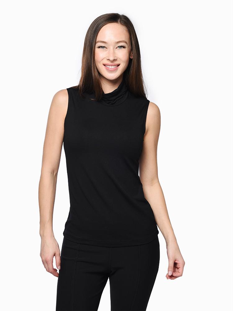Sno Skins Women’s Micro Cashmere Sleeveless Turtleneck - Saint Bernard