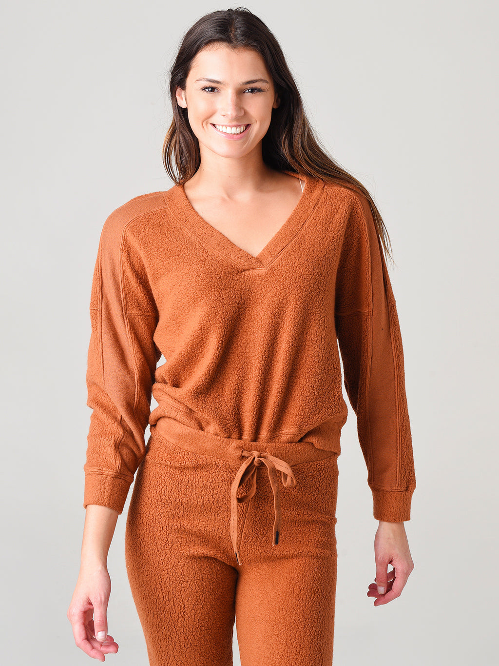 Stateside Women's Sherpa Deep-V Sweatshirt - Saint Bernard