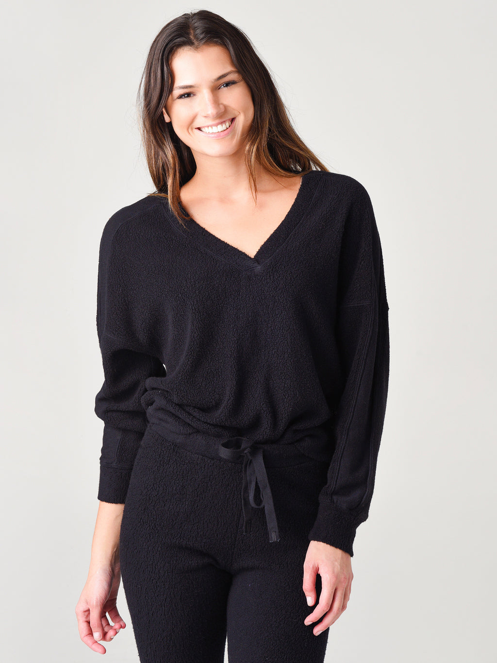 Stateside Women's Sherpa Deep-V Sweatshirt - Saint Bernard