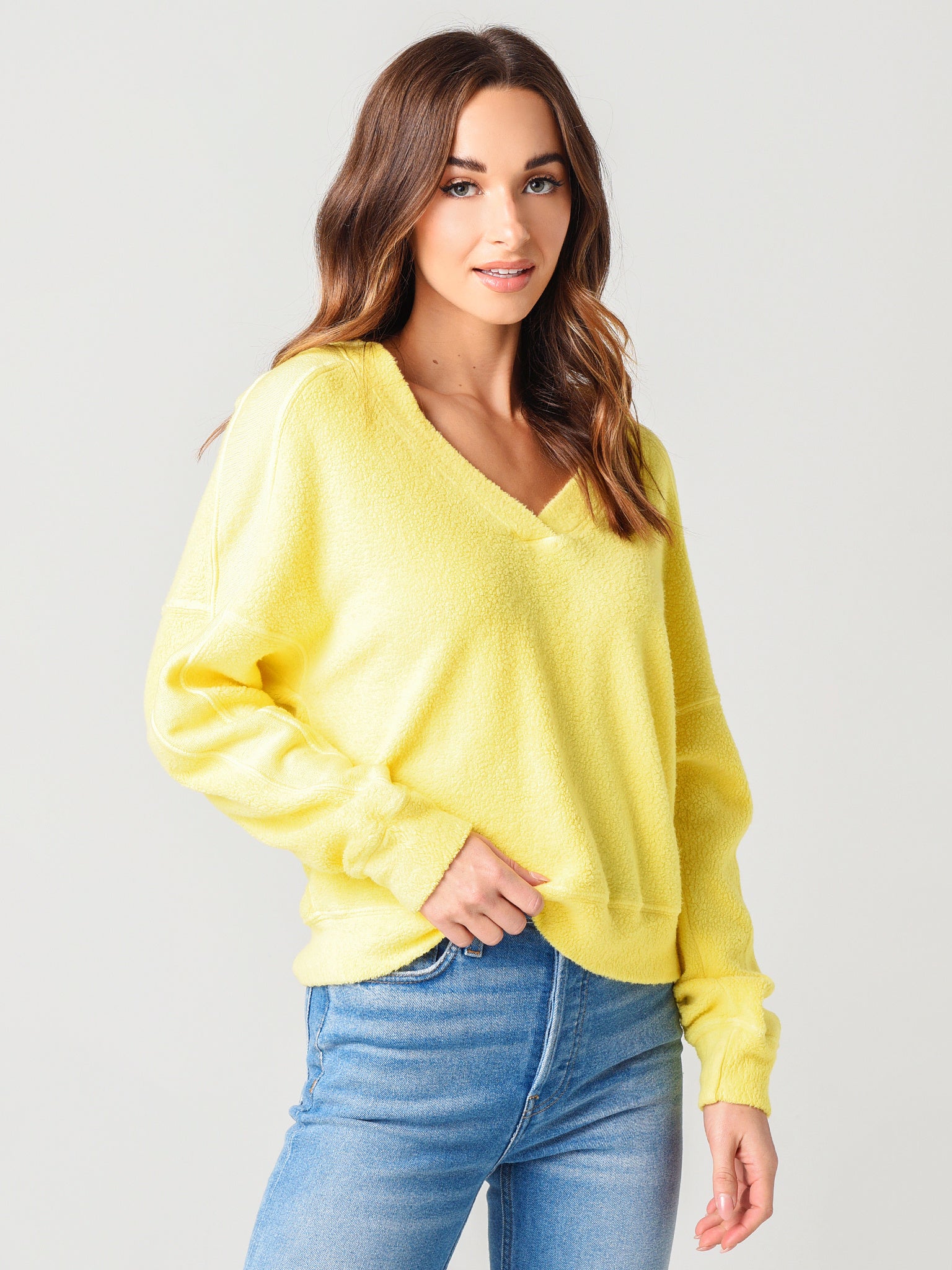 Stateside Women's Sherpa Deep-V Sweatshirt - Saint Bernard