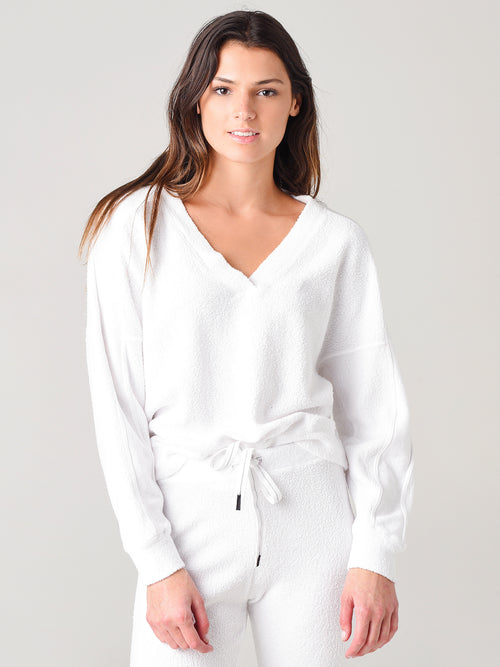 Stateside Women's Sherpa Deep-V Sweatshirt
