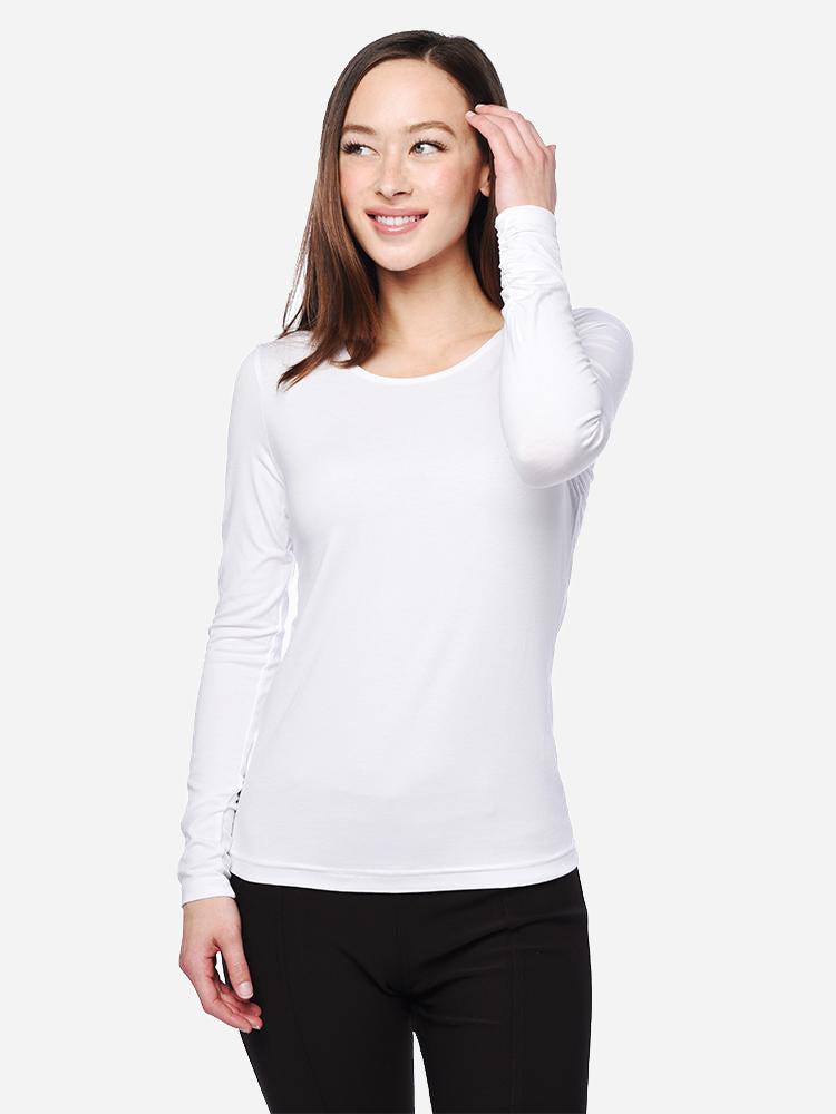 Sno Skins Micro Cashmere Jewel Neck Tee - Saint Bernard