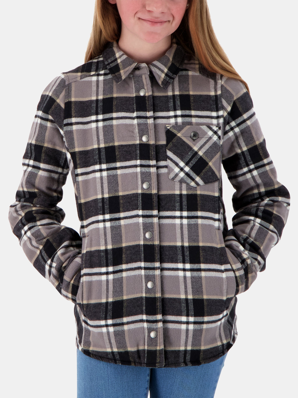 Obermeyer Girls' Avery Flannel Jacket - Saint Bernard