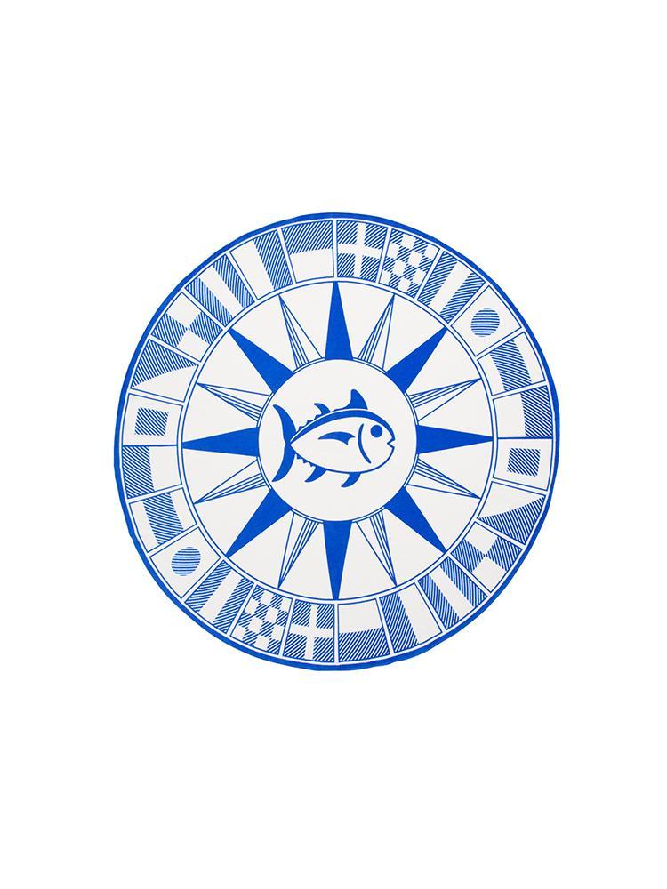 Southern Tide Skipjack Compass Round Beach Towel - Saint Bernard