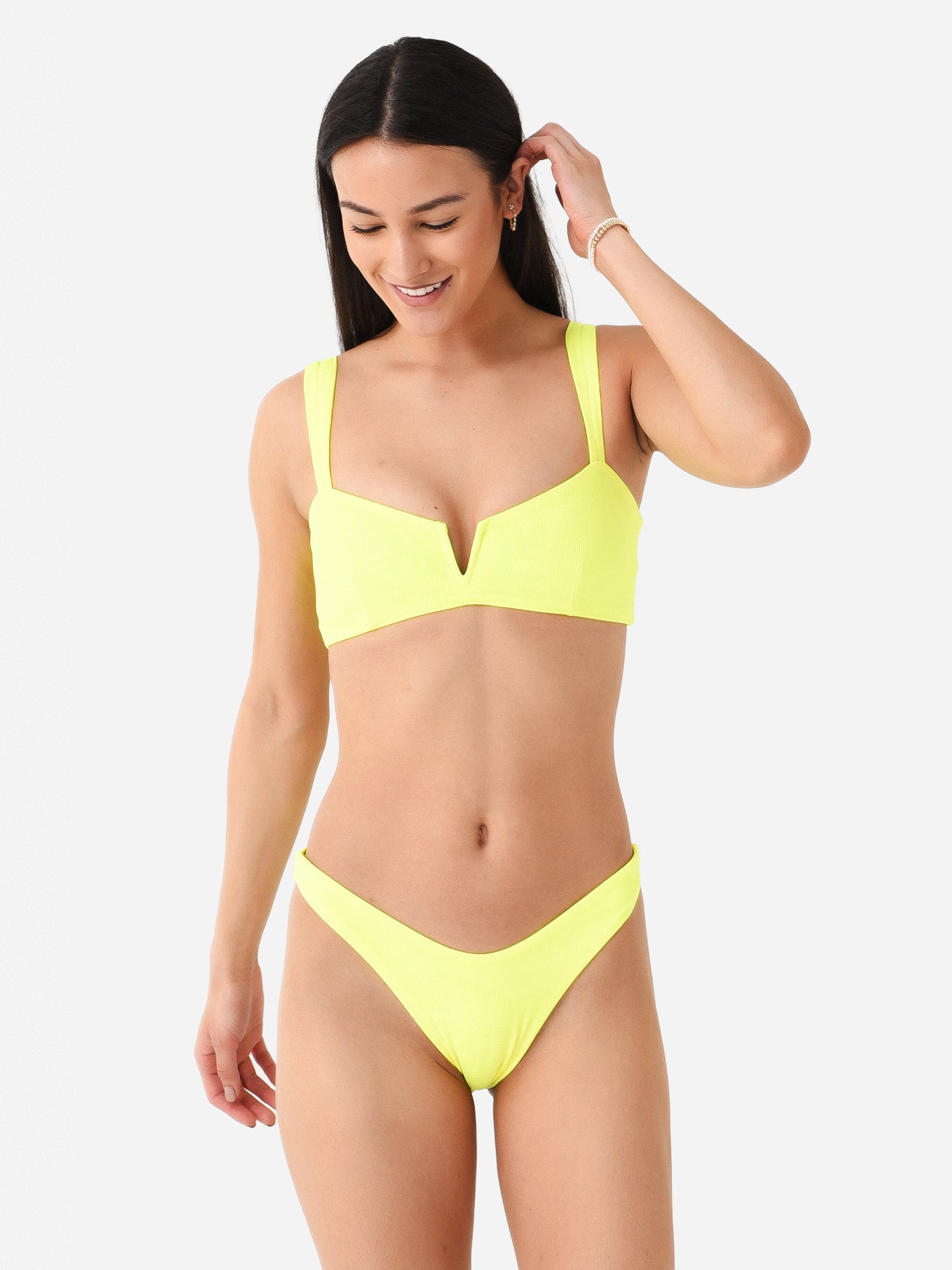 Maaji Women's Chartreuse Vico V-Wire Bralette Bikini Top - Saint Bernard