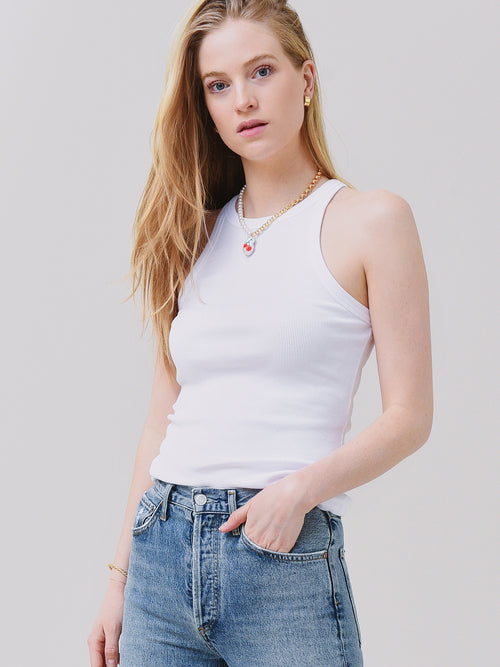 Stateside Women's Rib High-Neck Tank Top