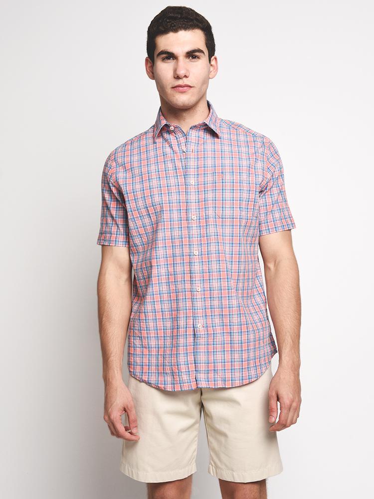 Southern Tide Cockleshell Bay Plaid Short Sleeev Shrit - Saint Bernard