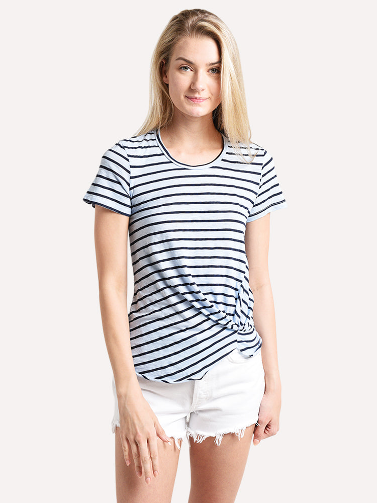 Stateside Select Supima Slub Marine Stripe Twist Tee - Saint Bernard