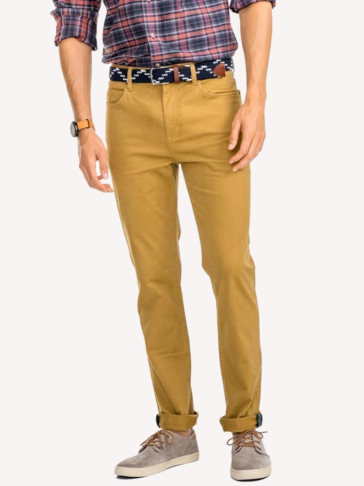 Southern Tide Men's Harbor 5-Pocket Pant Sepia - Saint Bernard
