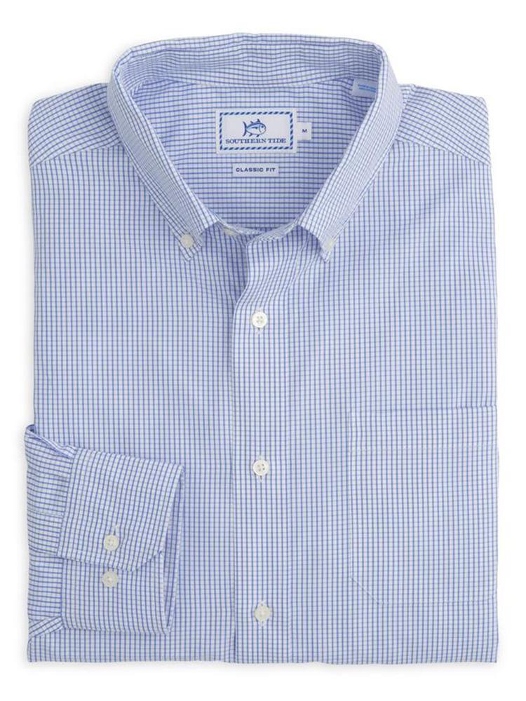 Southern Tide Watermark Tattersall Sport Shirt - Saint Bernard