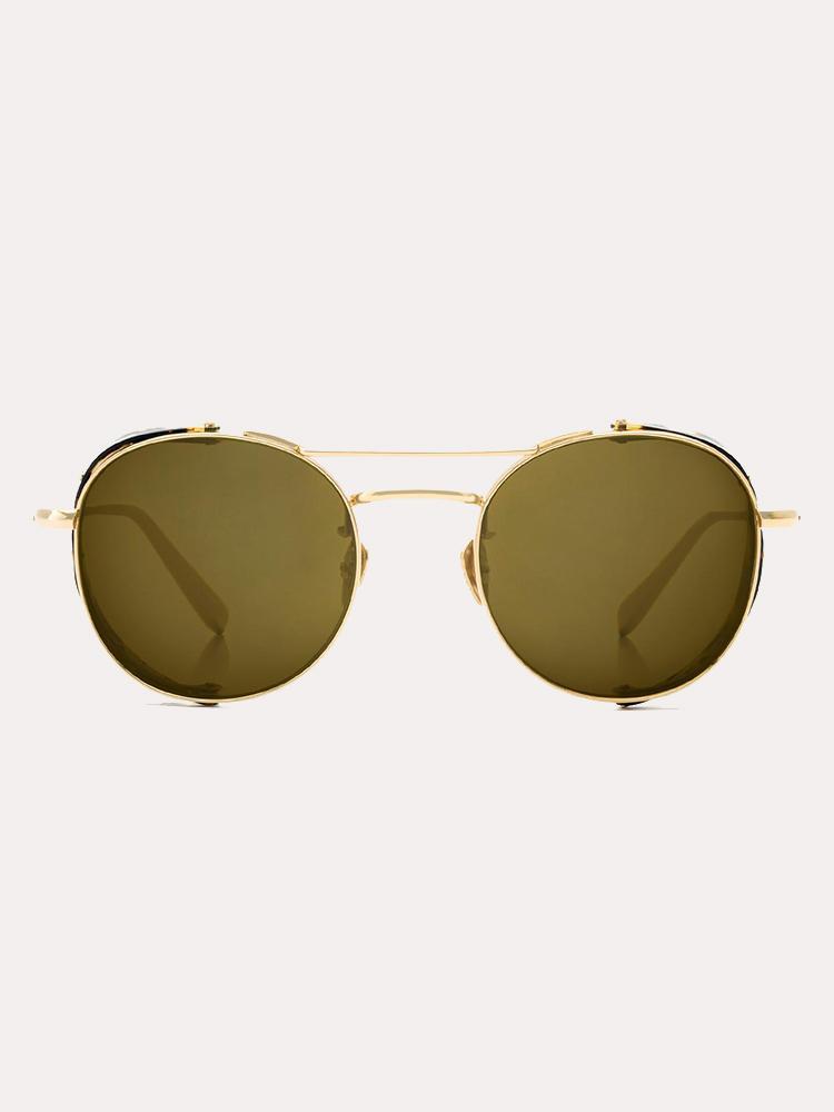 Krewe Orleans Blinker 24K Titanium + Zulu Polarized Sunglasses - Saint Bernard