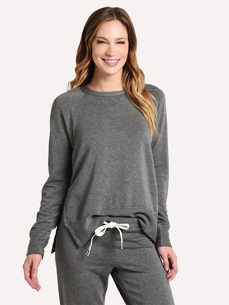 Stateside Women's Viscose Fleece Side Slit Sweatshirt