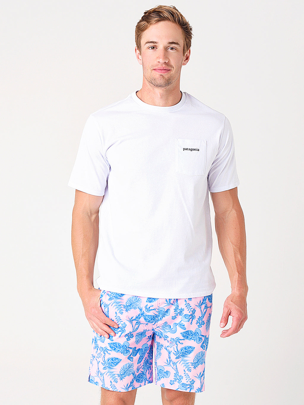 Patagonia Men's Line Ridge Logo Pocket Responsibili-Tee - Saint Bernard