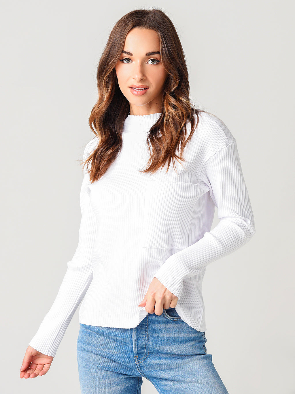 Stateside Women's Heavy Rib Funnel Neck Sweater - Saint Bernard