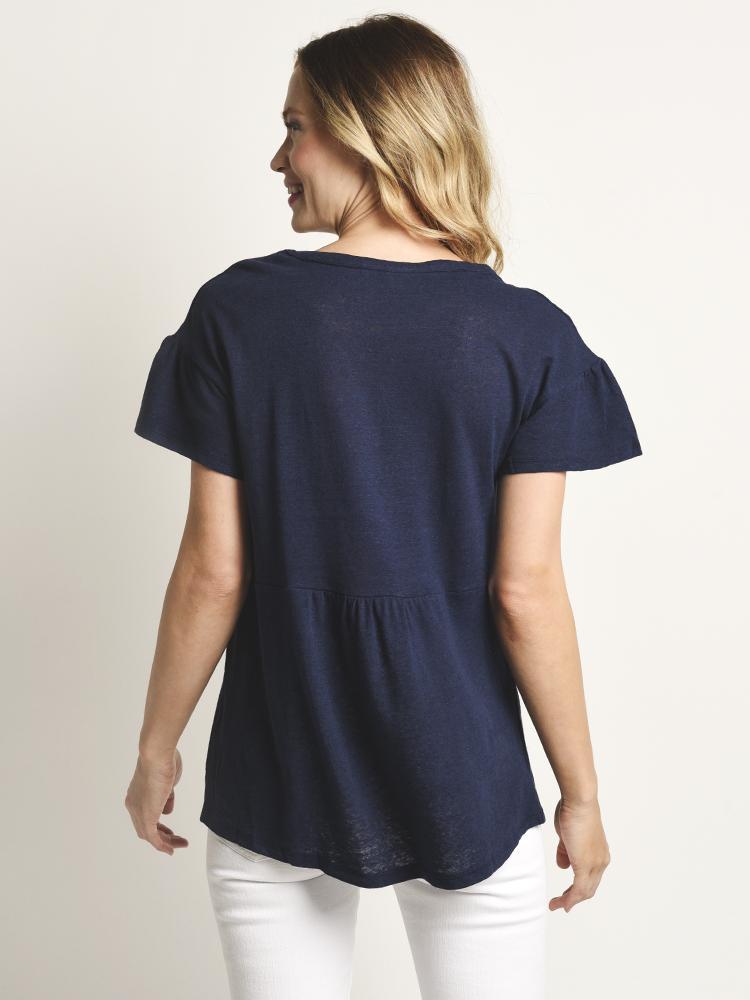 Skies Are Blue Eyelet Crochet Knit Tee – Saint Bernard