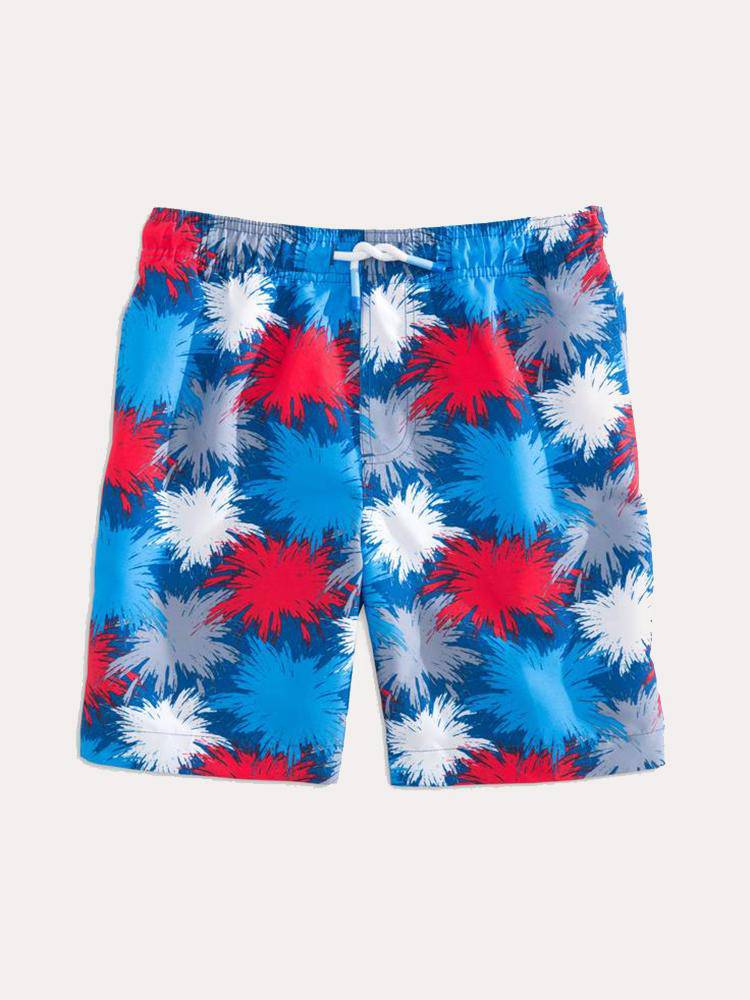 Southern Tide Boys' Fireworks Swim Trunk - Saint Bernard