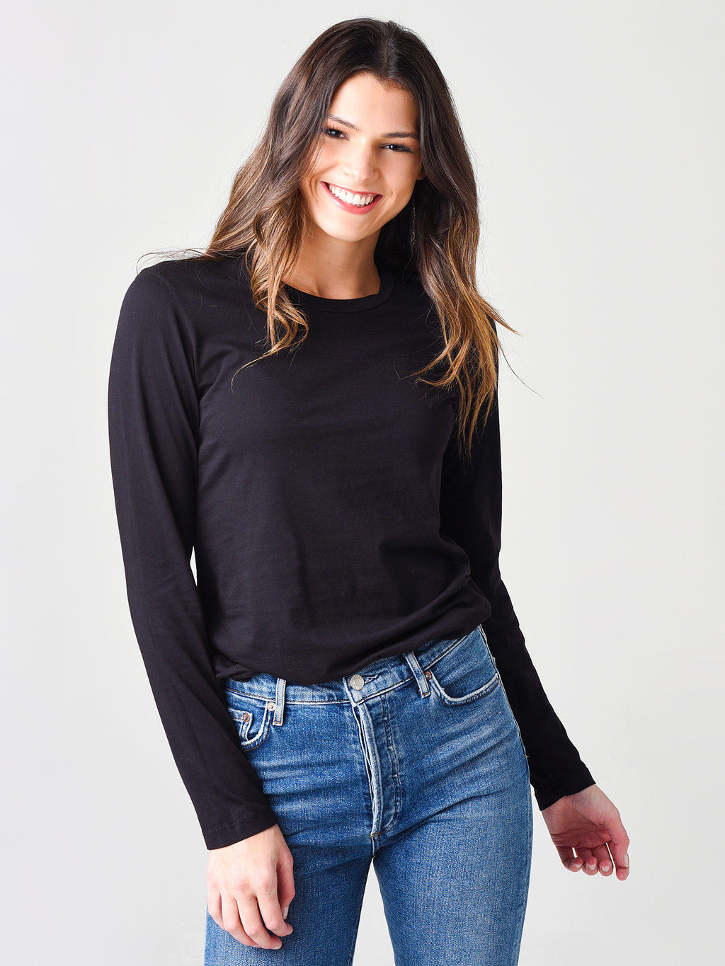 Stateside Women's Royal Supima Long Sleeve Crew Tee - Saint Bernard