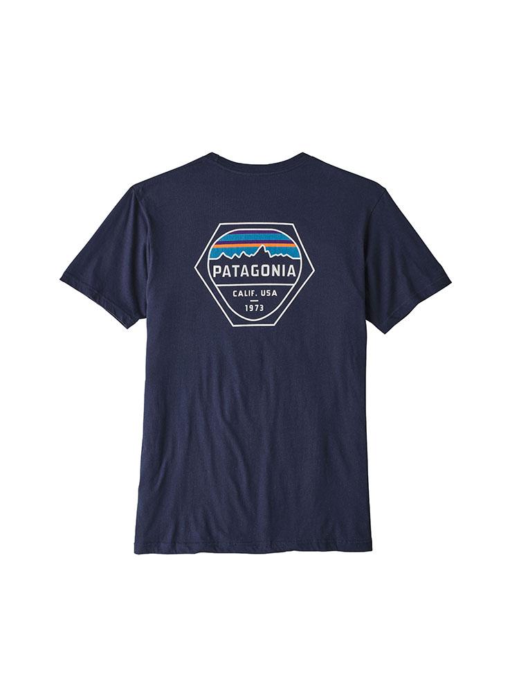 Patagonia Men's Fitz Roy Hex Organic Pocket T Shirt - Saint Bernard