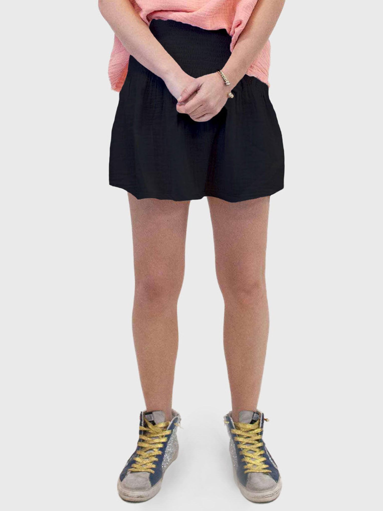 Stark X Women's Elastic Shirring Mini Skirt - Saint Bernard